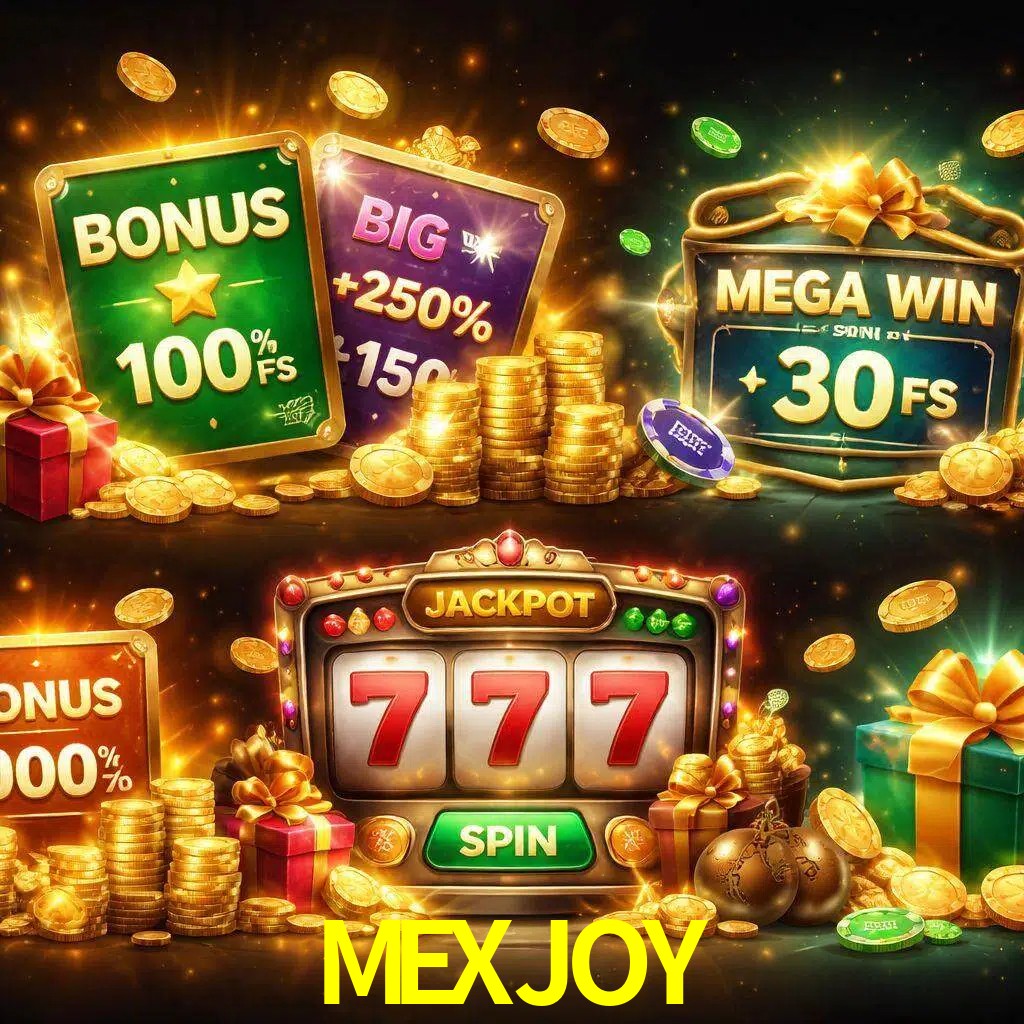 Tipos de bonos MEXJOY incluyendo recompensas de bienvenida y promociones continuas