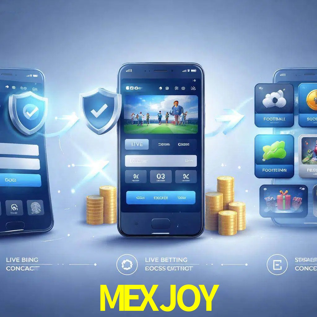Pasos de acceso a la app MEXJOY en pantalla de teléfono móvil